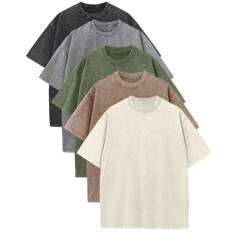 5-Pack Unisex Oversized Vintage Tees